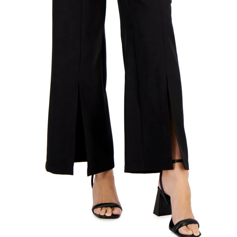 INC International Concepts XS Black High Rise Front-Slit Flare Leg Pants NWT - Picture 4 of 7